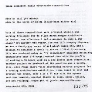 画像2: Janek Schaefer "Early Electronic Compositions" [7"]