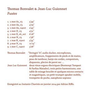 画像1: Jean-Luc Guionnet / Thomas Bonvalet "Fusees" [CD]