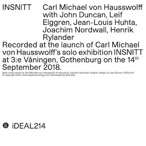 画像1: Carl Michael Von Hausswolff "INSNITT" [CD]