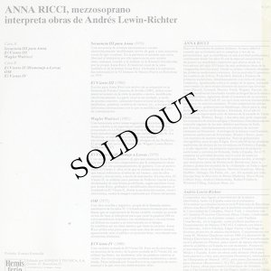 画像2: Anna Ricci, Andres Lewin-Richter "Anna Ricci Interpreta obras de Andres Lewin-Richter" [LP]