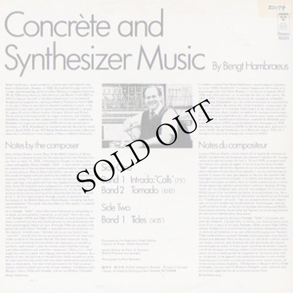 画像3: Bengt Hambraeus "Concrete And Synthesizer Music" [CD-R]