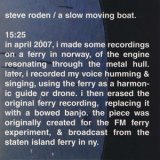 画像: Steve Roden "A Slow Moving Boat" [Mini CD]