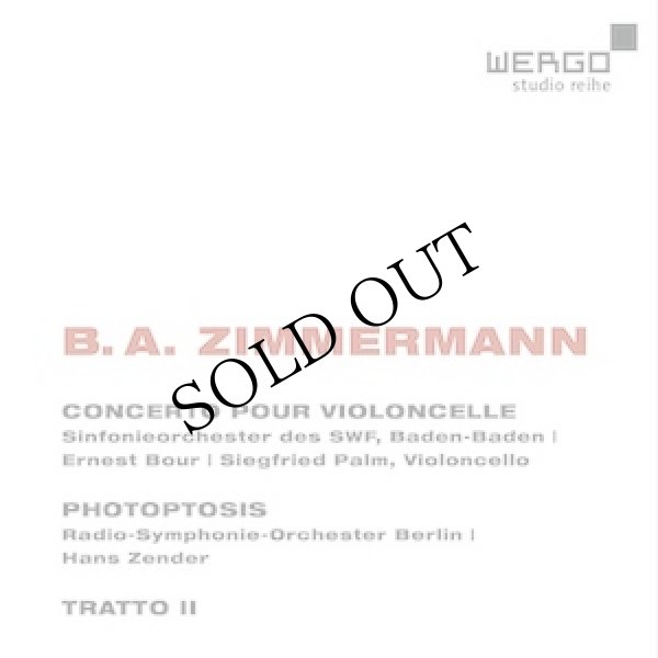 画像1: Bernd Alois Zimmermann "Concerto Pour Violoncelle / Photoptosis / Tratto II" [CD]