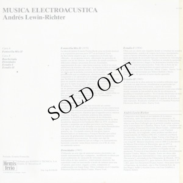 画像2: Andres Lewin-Richter "Musica Electroacustica" [LP]
