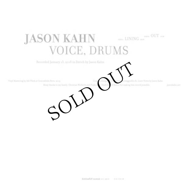 画像2: Jason Kahn "Lining Out" [LP]