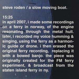 画像1: Steve Roden "A Slow Moving Boat" [Mini CD]